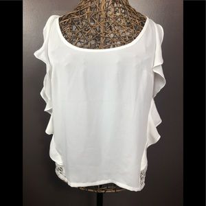 Lauren Conrad White Lace With Ruffle Size S